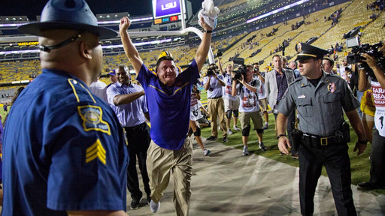 Guice helps LSU open Orgeron era with 42-7 win over Missouri